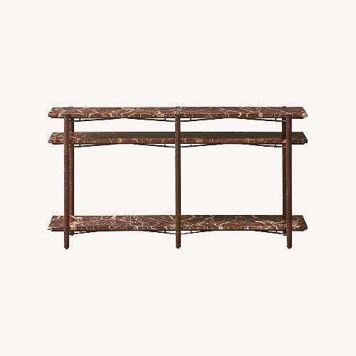 Used CB2 Red Marble Side Table for sale on AptDeco