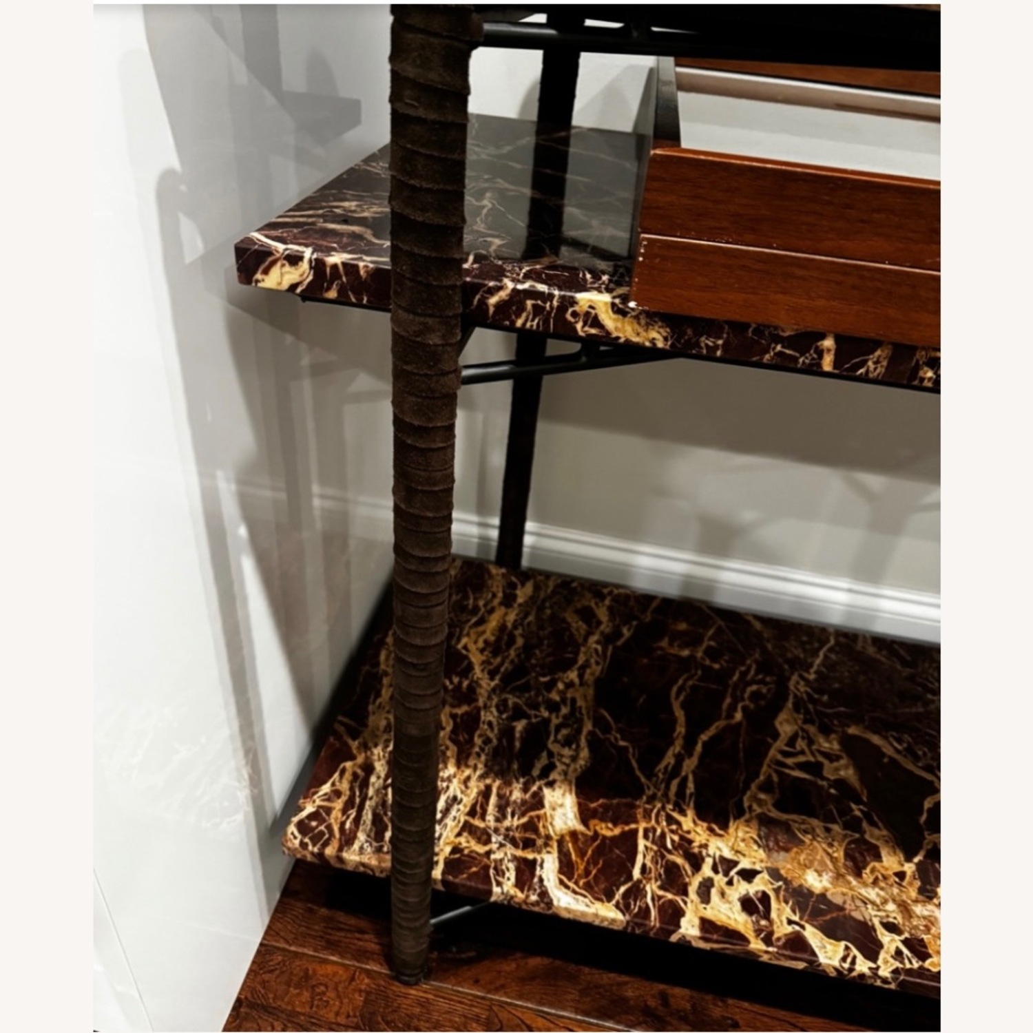 CB2 Red Marble Side Table - image-4