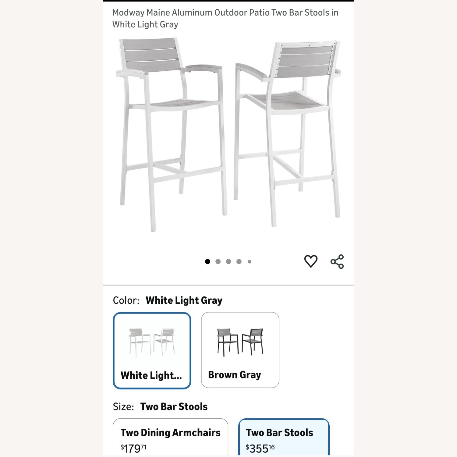 Modway White Aluminum Armchair - image-1