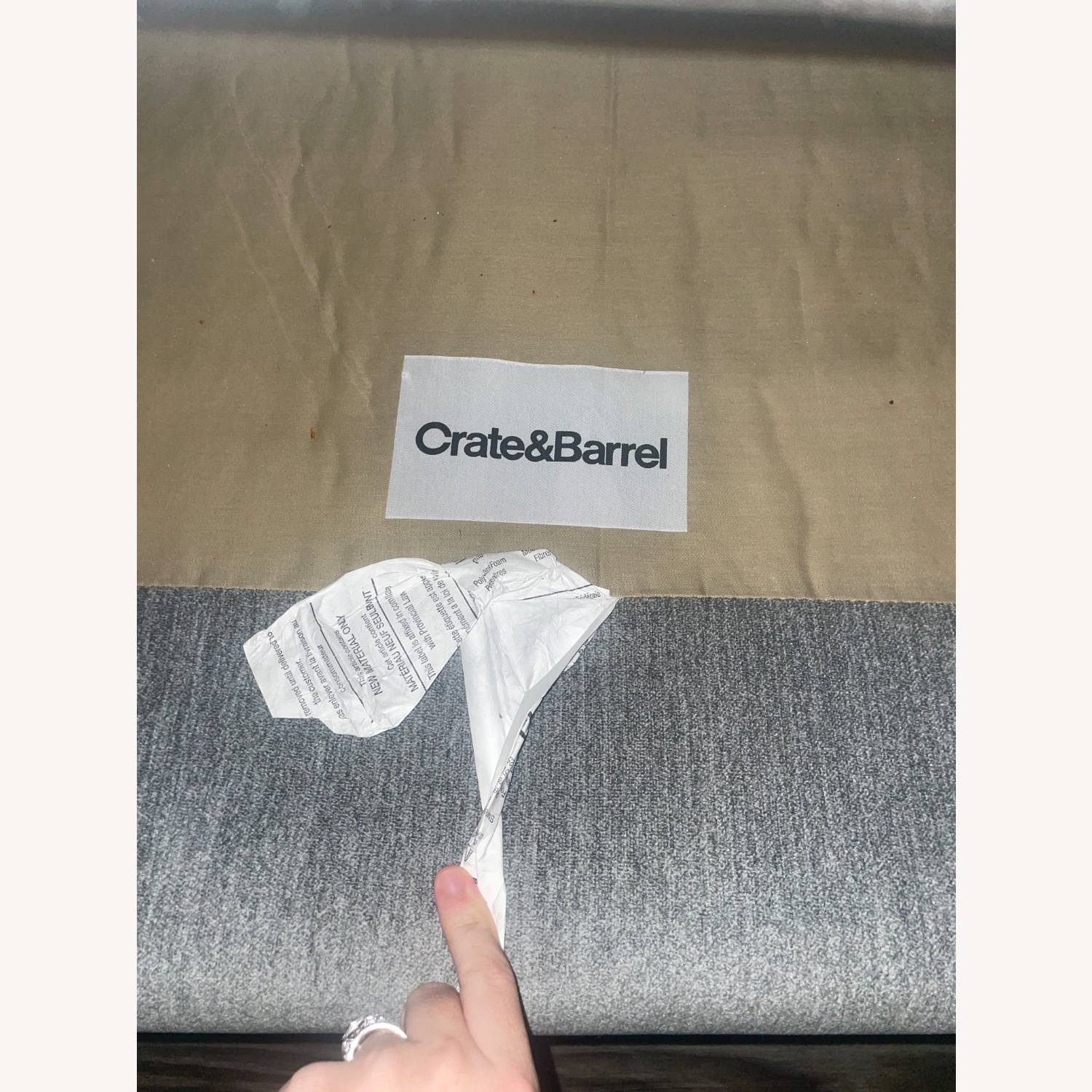 Crate & Barrel Light Gray Fabric Armchair - image-5
