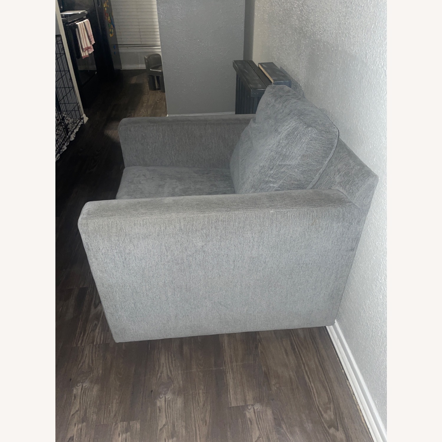 Crate & Barrel Light Gray Fabric Armchair - image-3