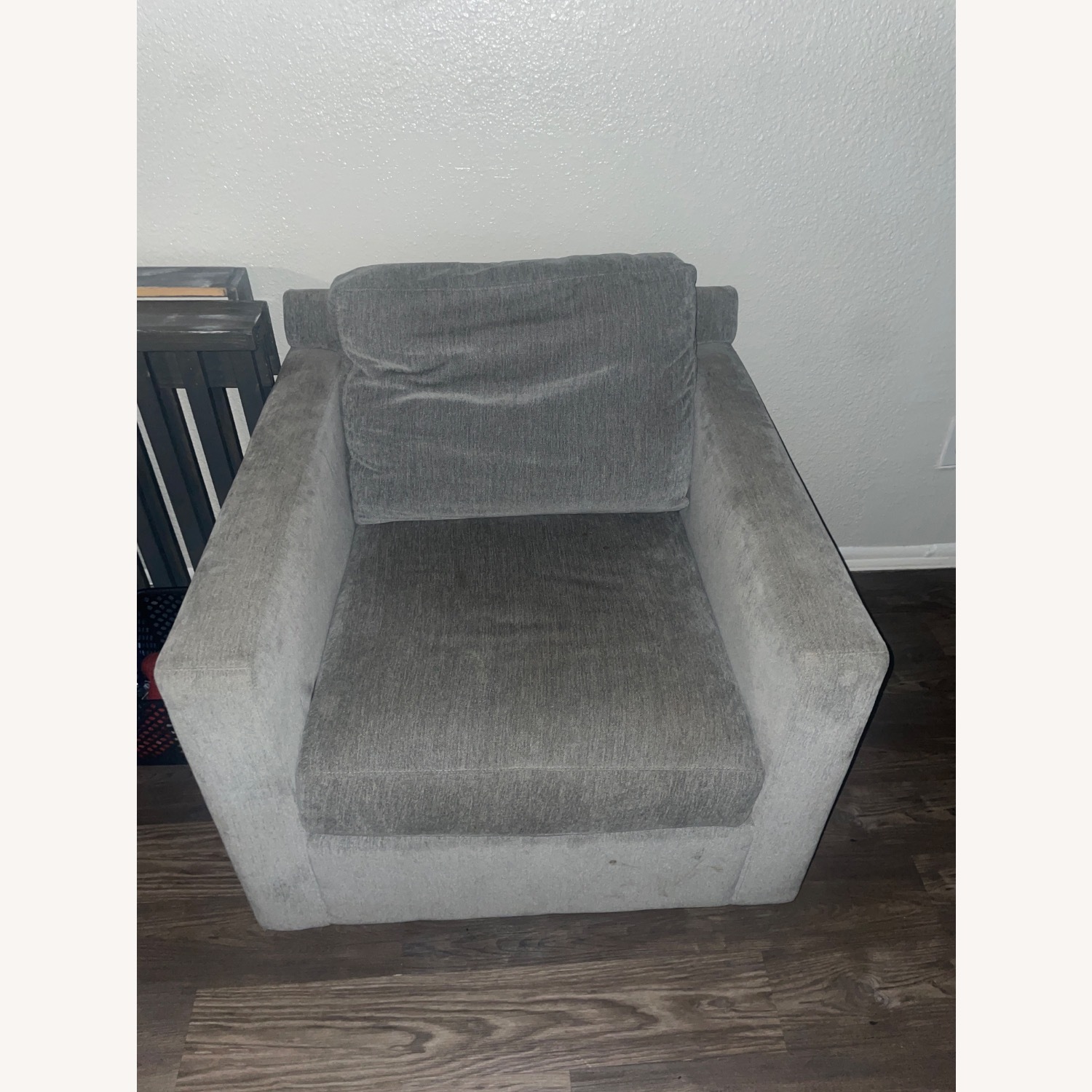 Crate & Barrel Light Gray Fabric Armchair - image-1