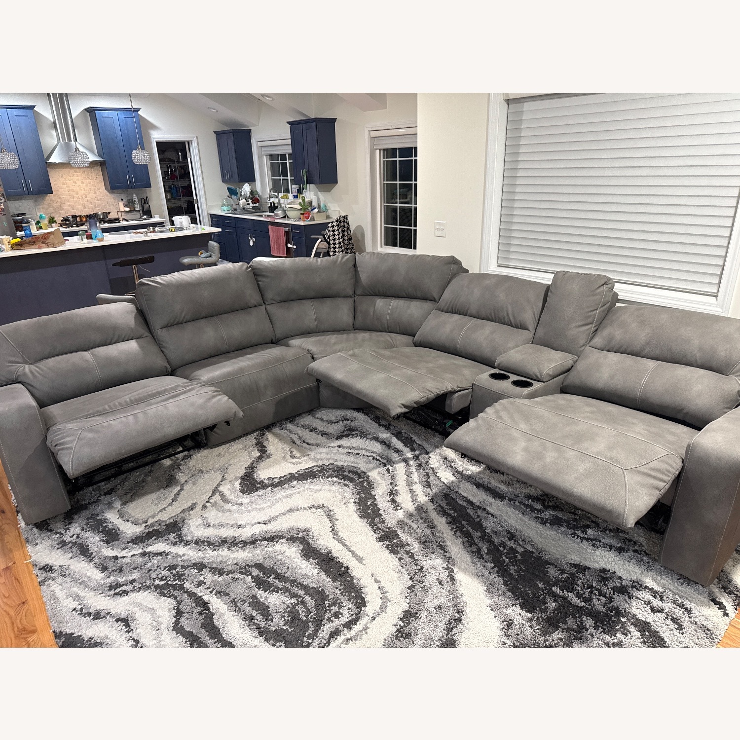 Ashley Sectional w 3 Power Recliners + Storage  - image-3