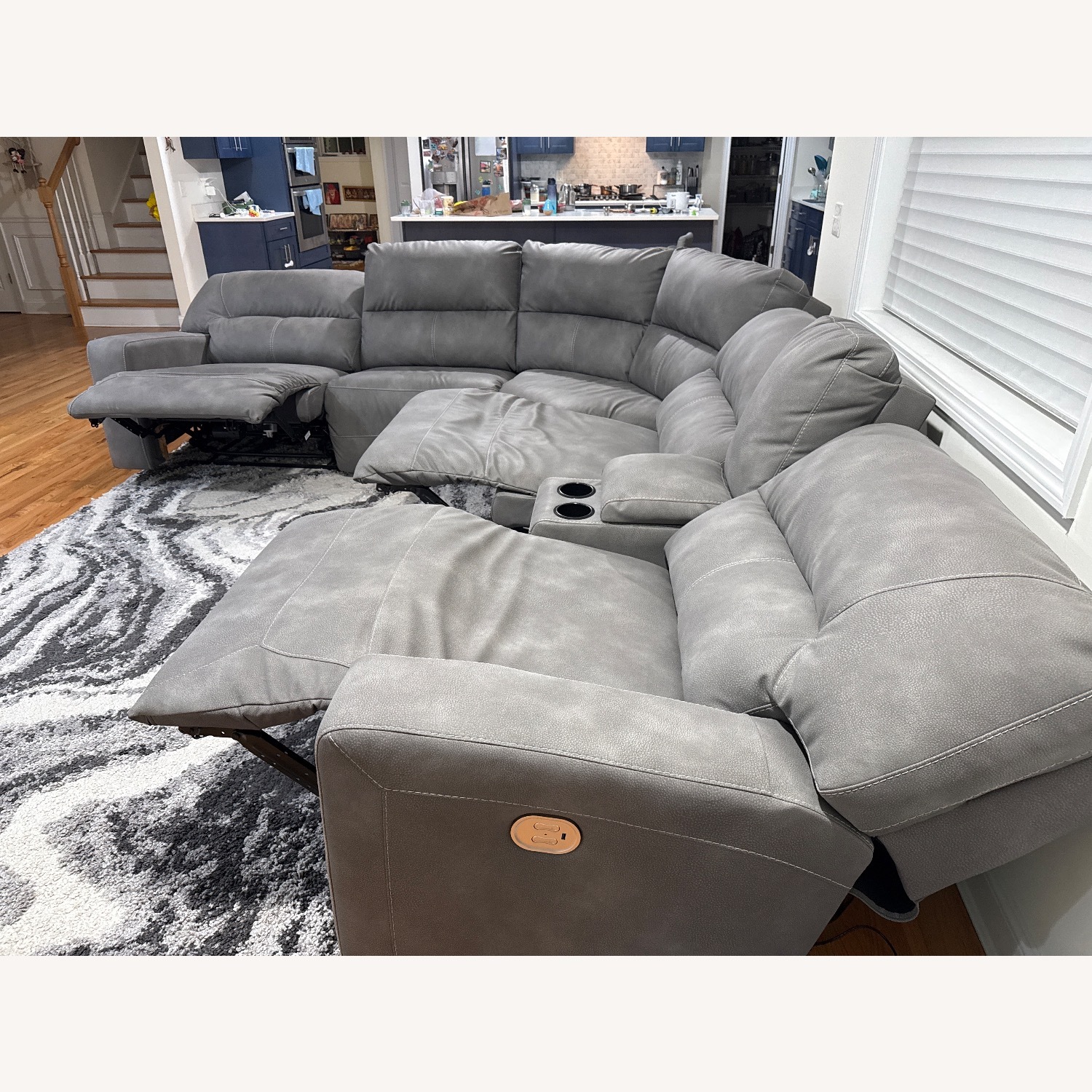 Ashley Sectional w 3 Power Recliners + Storage  - image-5