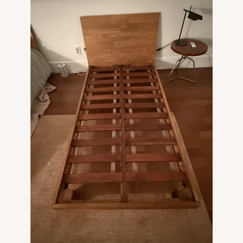Used CB2 Dondra Teak Twin Bed for sale on AptDeco