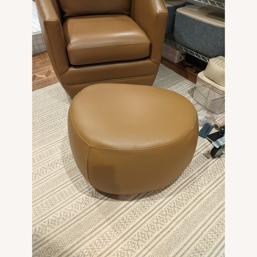 Used Room & Board Asher Light Brown Leather Ottoman for sale on AptDeco