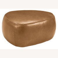 Room & Board Asher Light Brown Leather Ottoman