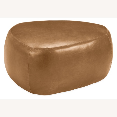 Used Room & Board Asher Light Brown Leather Ottoman for sale on AptDeco