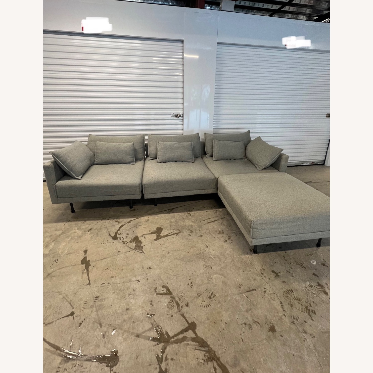 West Elm Halsey Gray Sectional Couch  - image-2