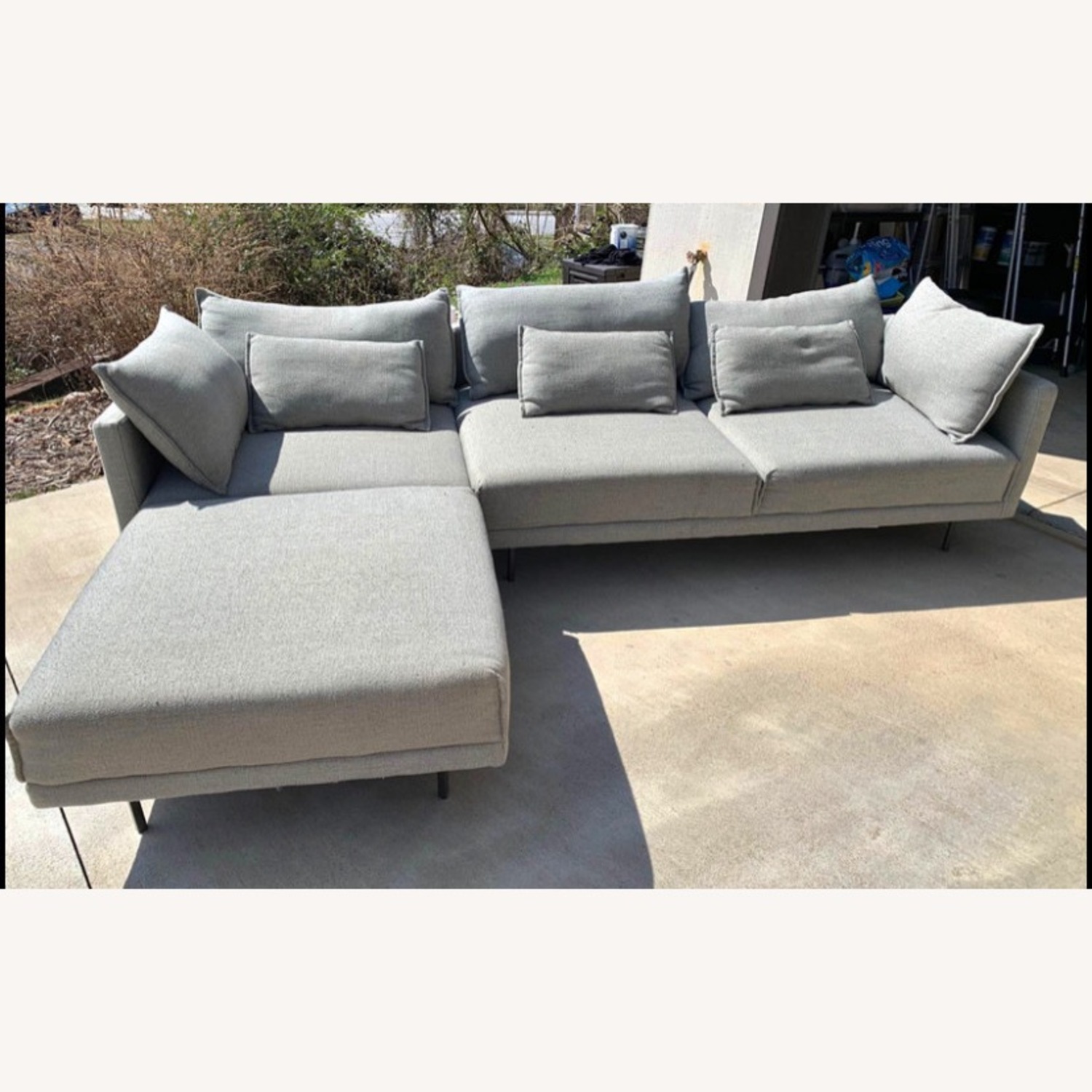 West Elm Halsey Gray Sectional Couch  - image-1