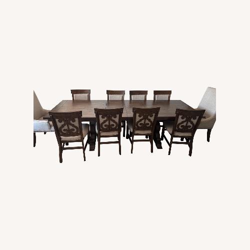 Used Value City Furniture Dark Brown Wood Dining Set for sale on AptDeco