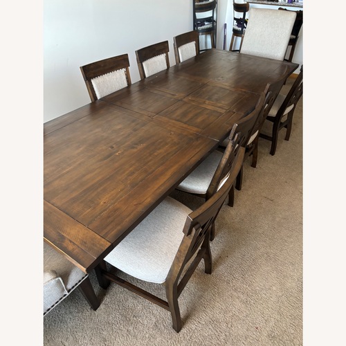 Used Value City Furniture Dark Brown Wood Dining Set for sale on AptDeco