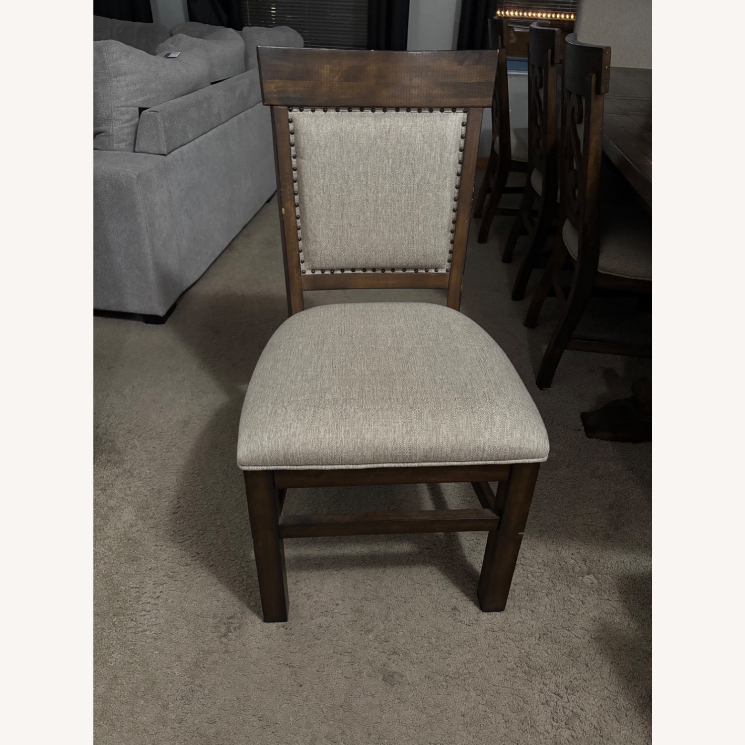 Value City Furniture Dark Brown Wood Dining Set - image-3