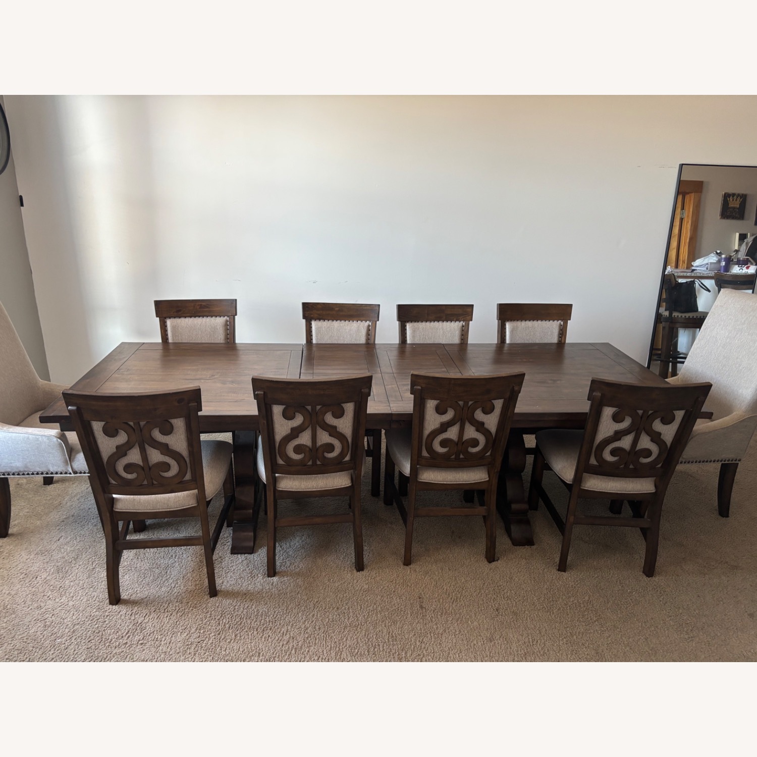 Value City Furniture Dark Brown Wood Dining Set - image-1