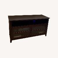 Dark Brown Wood Media Storage