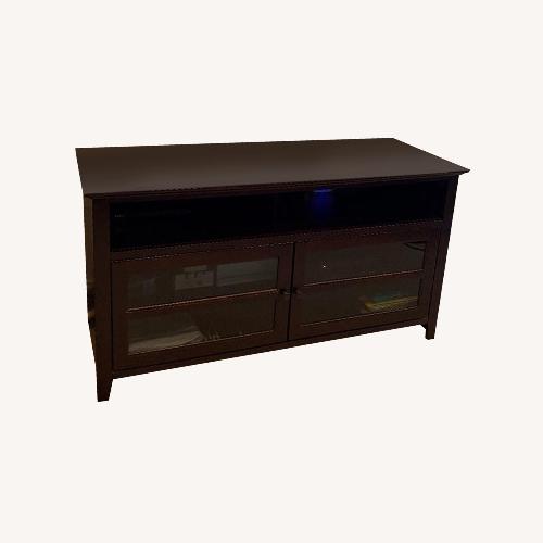 Used Dark Brown Wood Media Storage for sale on AptDeco