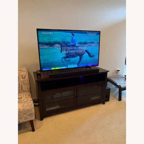 Used Dark Brown Wood Media Storage for sale on AptDeco