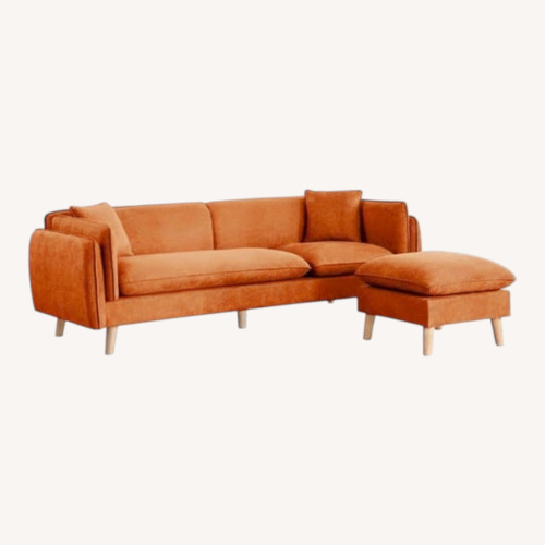Used Overstock Lilola Home Orange Sofa for sale on AptDeco