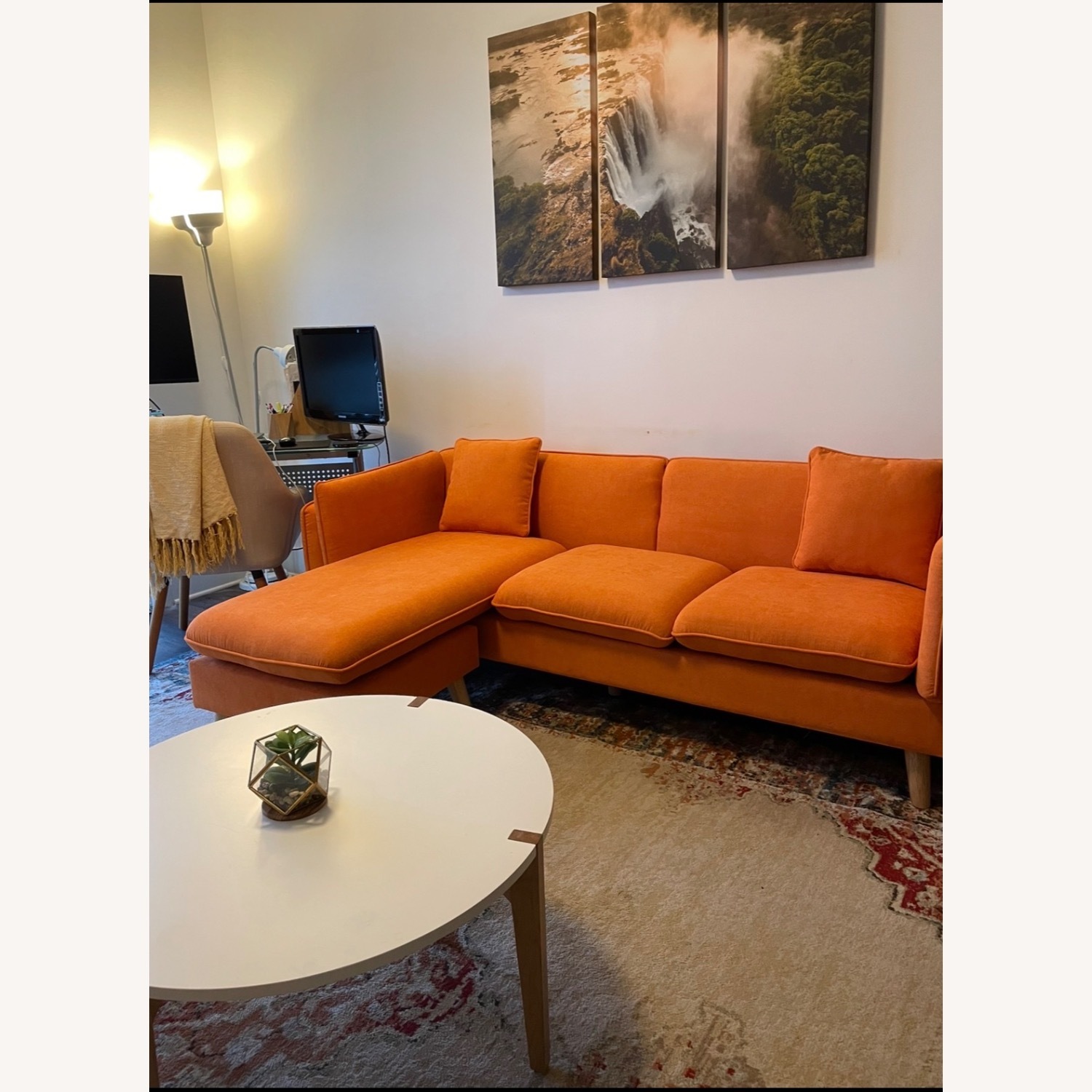 Overstock Lilola Home Orange Sofa - image-3