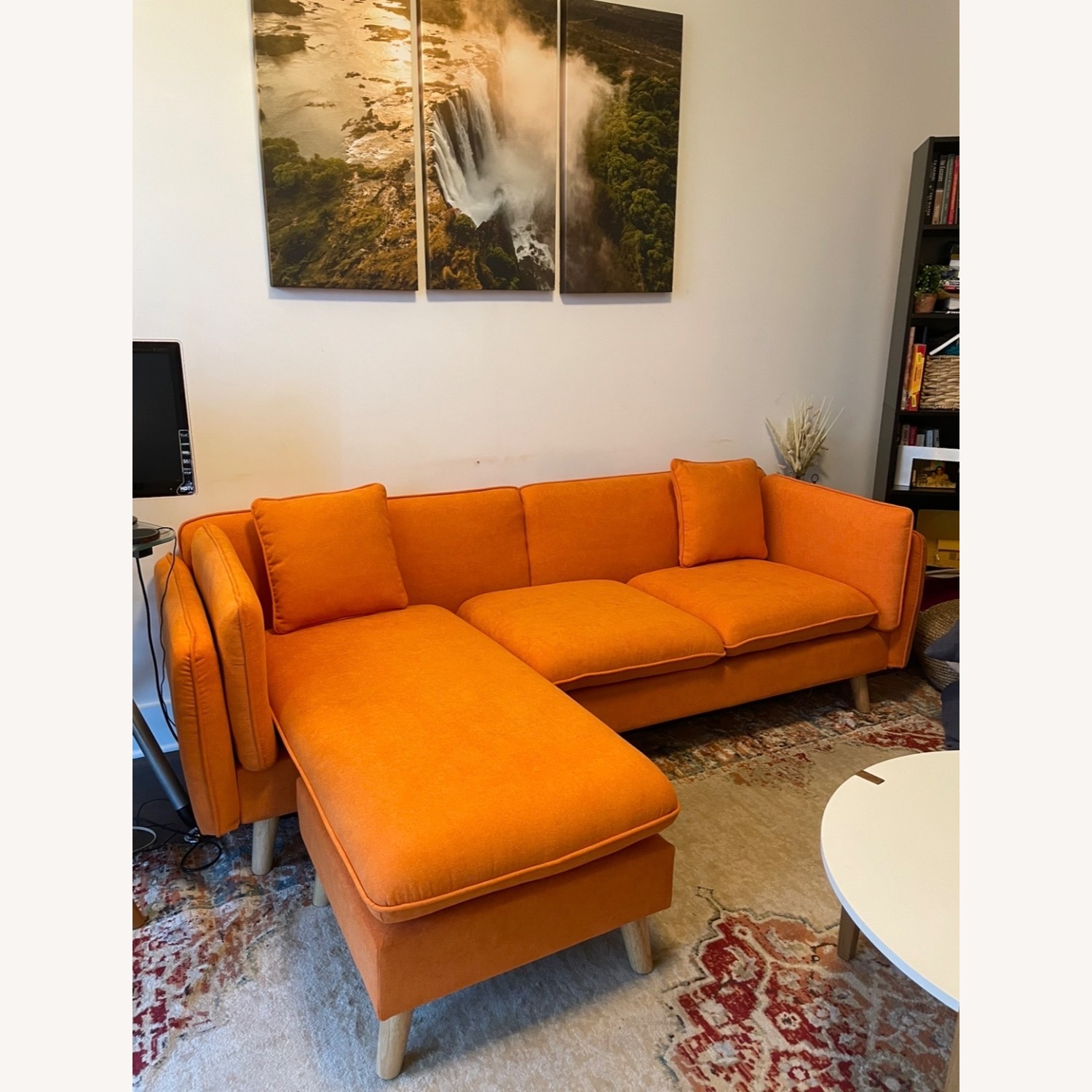 Overstock Lilola Home Orange Sofa - image-2