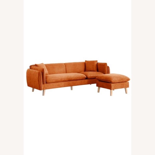 Used Overstock Lilola Home Orange Sofa for sale on AptDeco