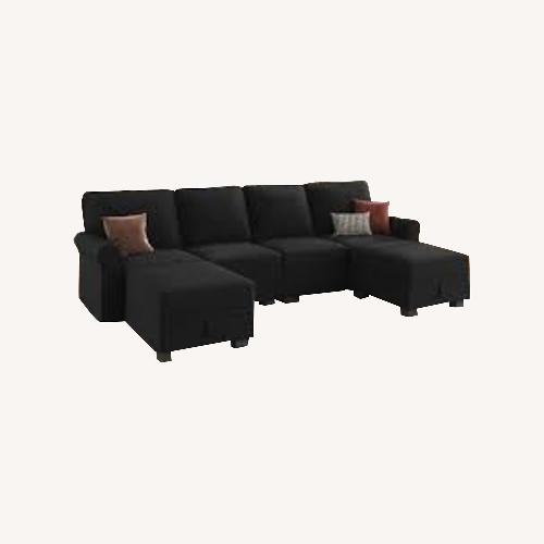 Used Wayfair Black Fabric 3+ Seater Sofa for sale on AptDeco