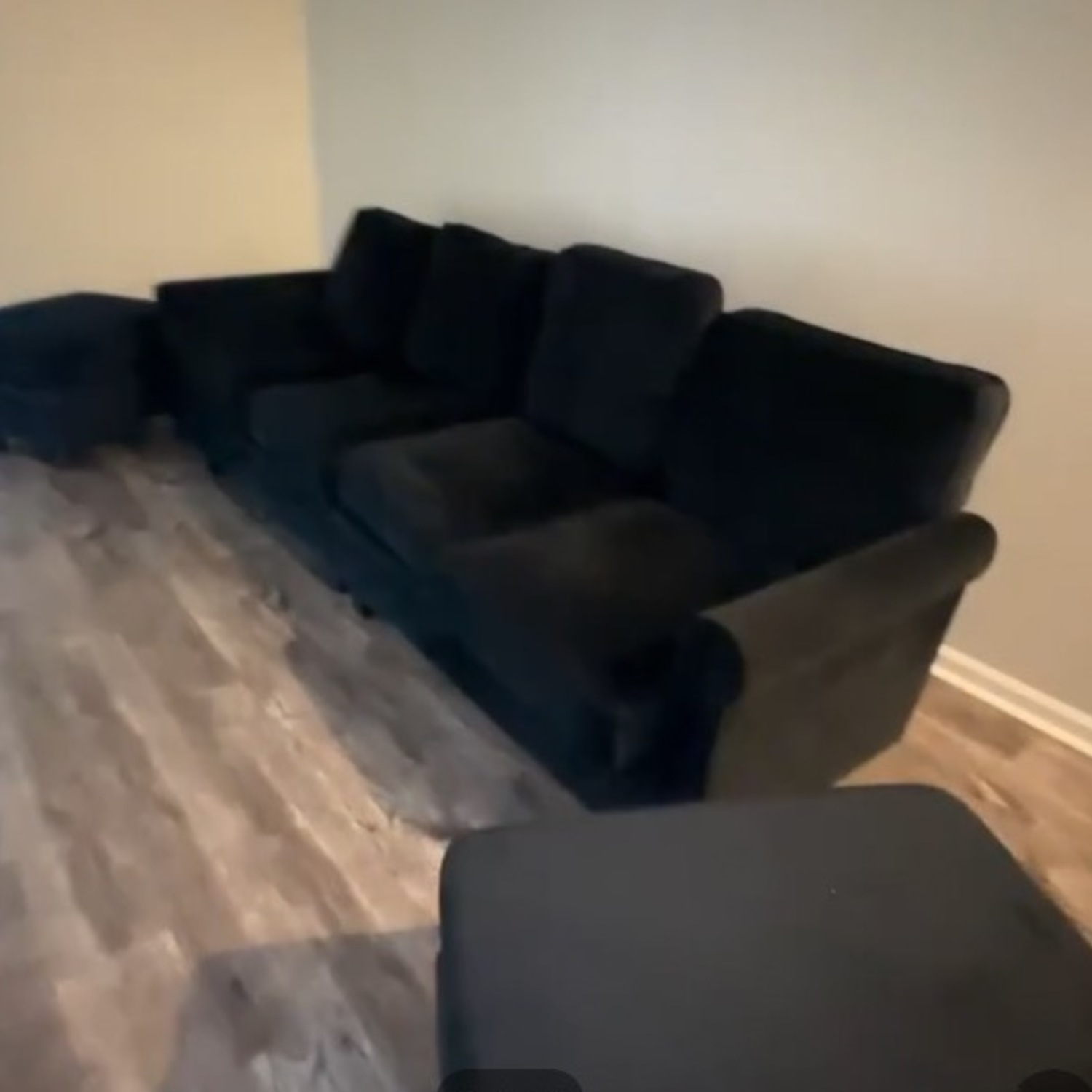 Wayfair Black Fabric 3+ Seater Sofa - image-2