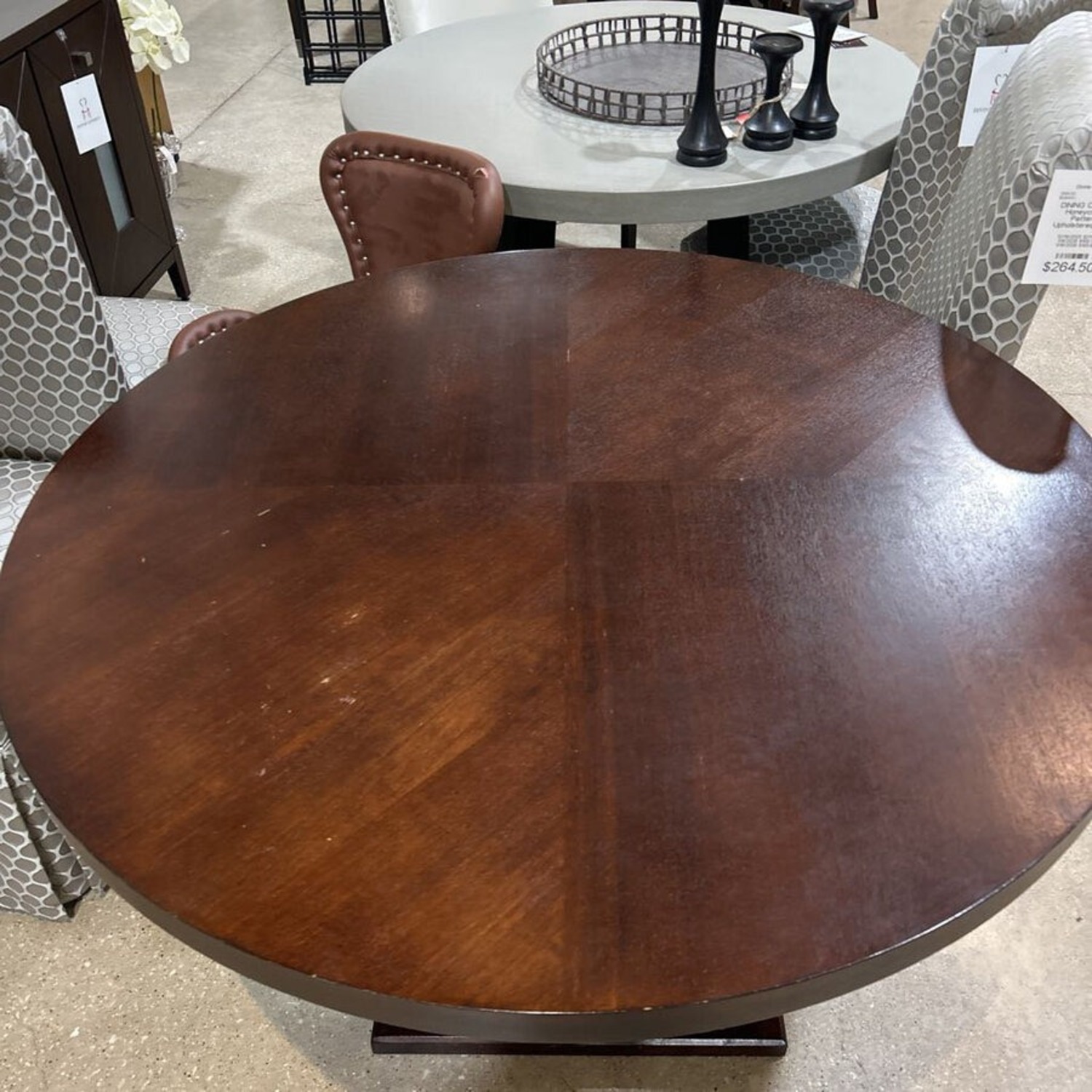 Round Wood Pedestal Dining Table - image-2