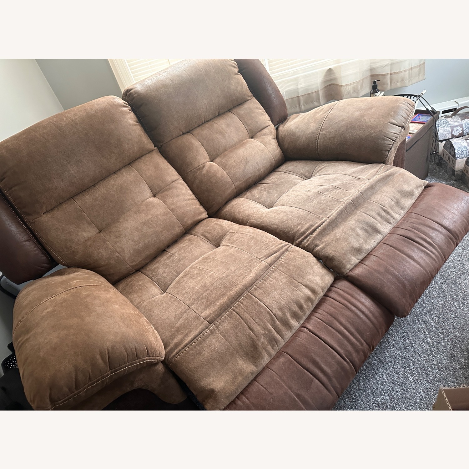 Bob's Discount Dark Brown 2 Seater Recliner  - image-1