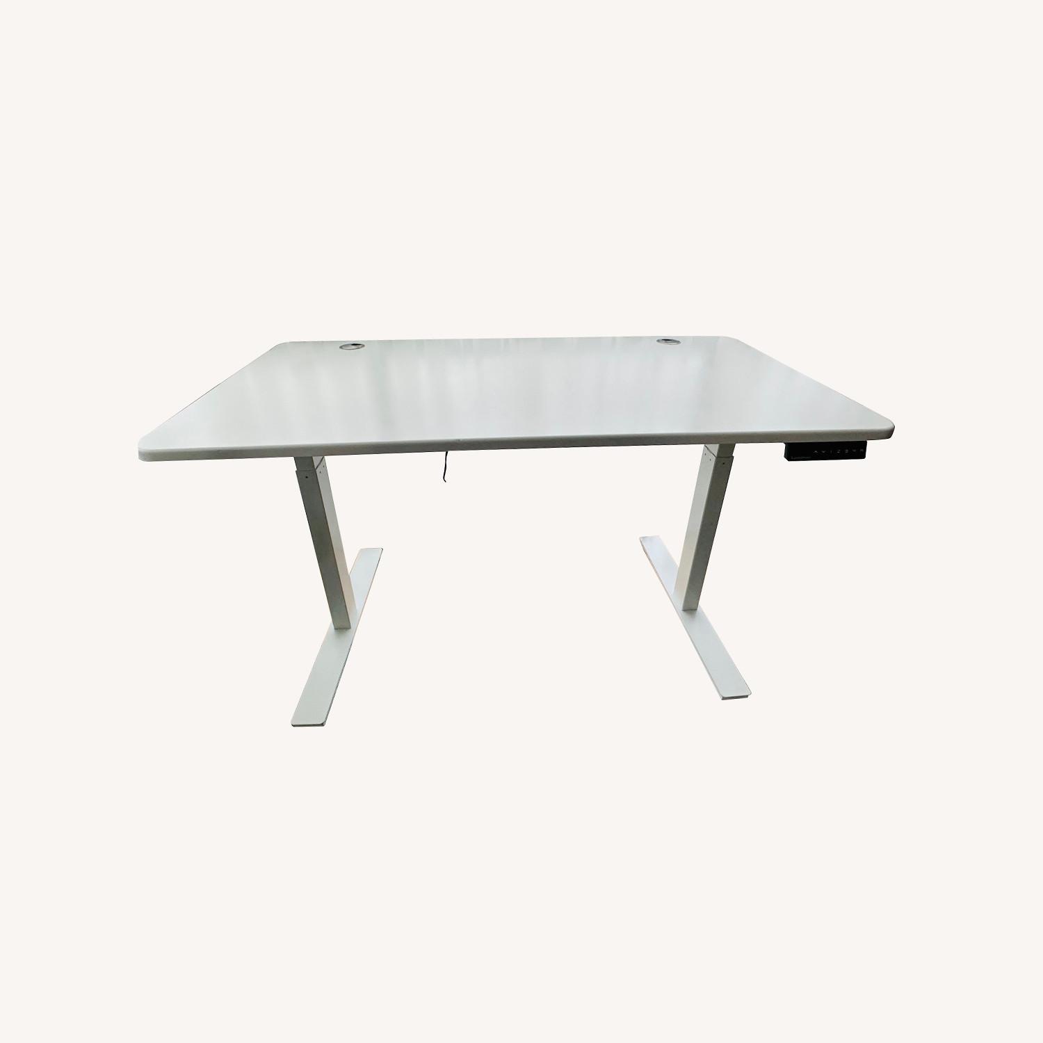 Poppin White Wood Desk - image-0