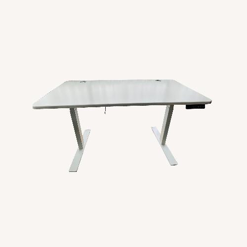 Used Poppin White Wood Desk for sale on AptDeco