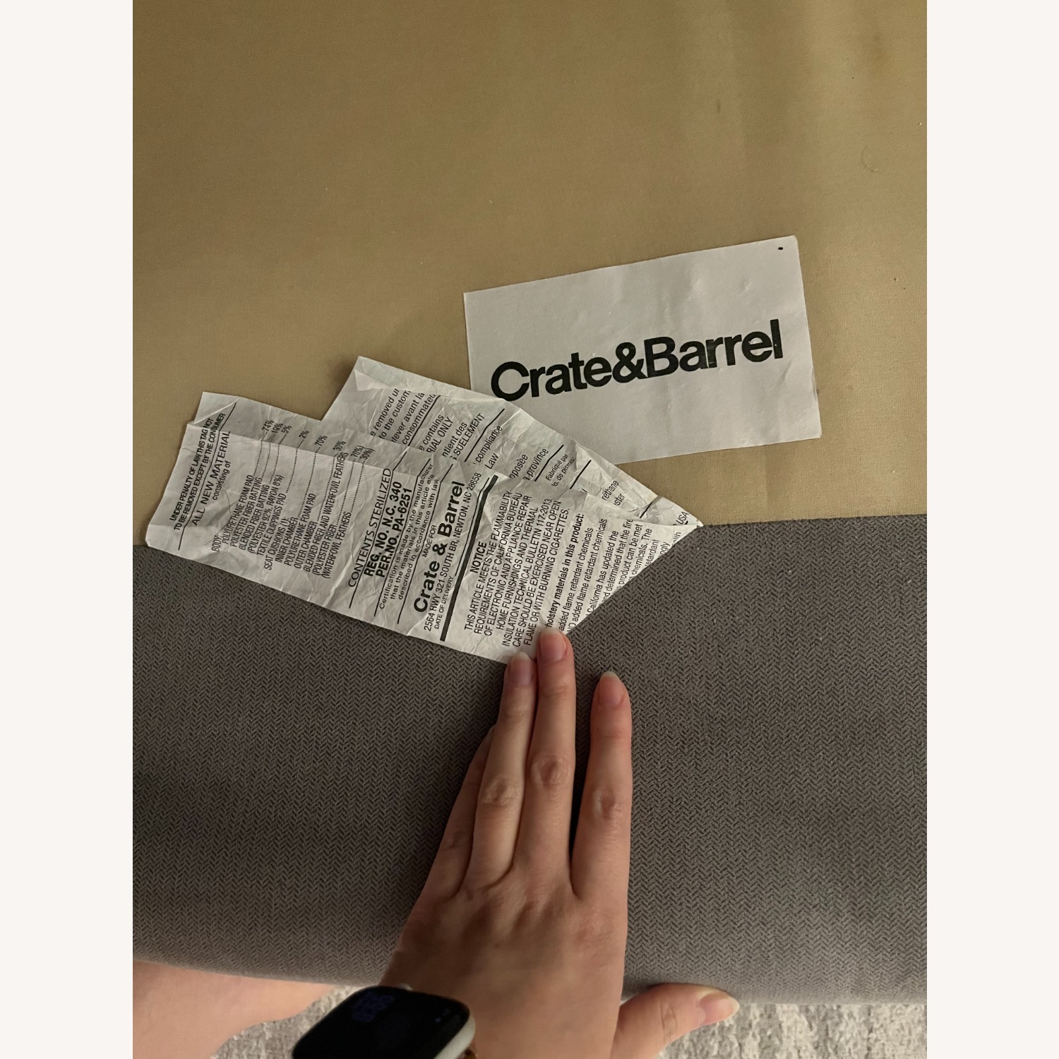 Crate & Barrel Axis Light Gray 2 Seater Sofa - image-7