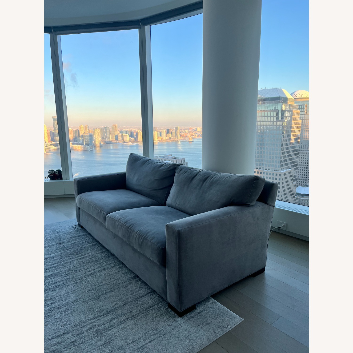 Crate & Barrel Axis Light Gray 2 Seater Sofa - image-2