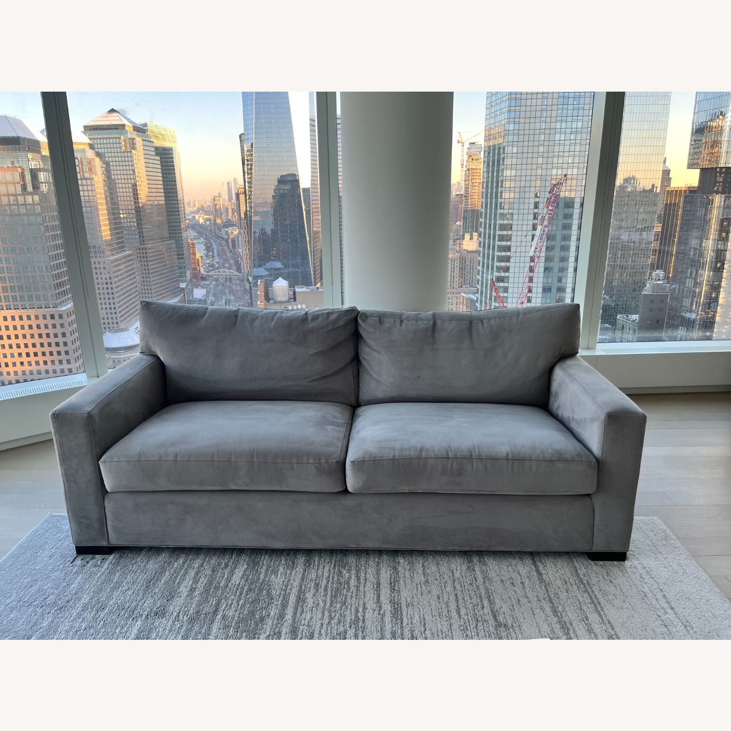 Crate & Barrel Axis Light Gray 2 Seater Sofa - image-1