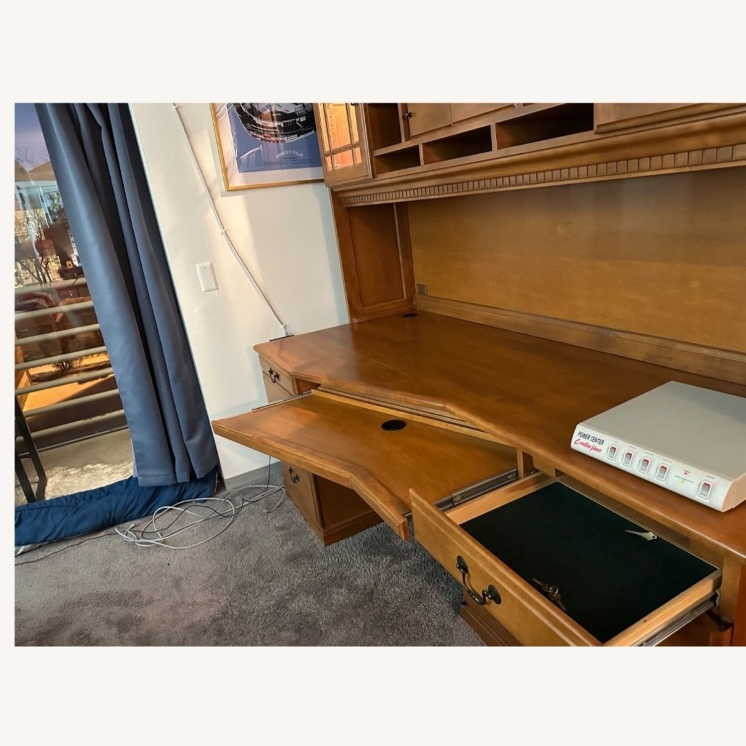 Dark Brown Wood Desk - image-9