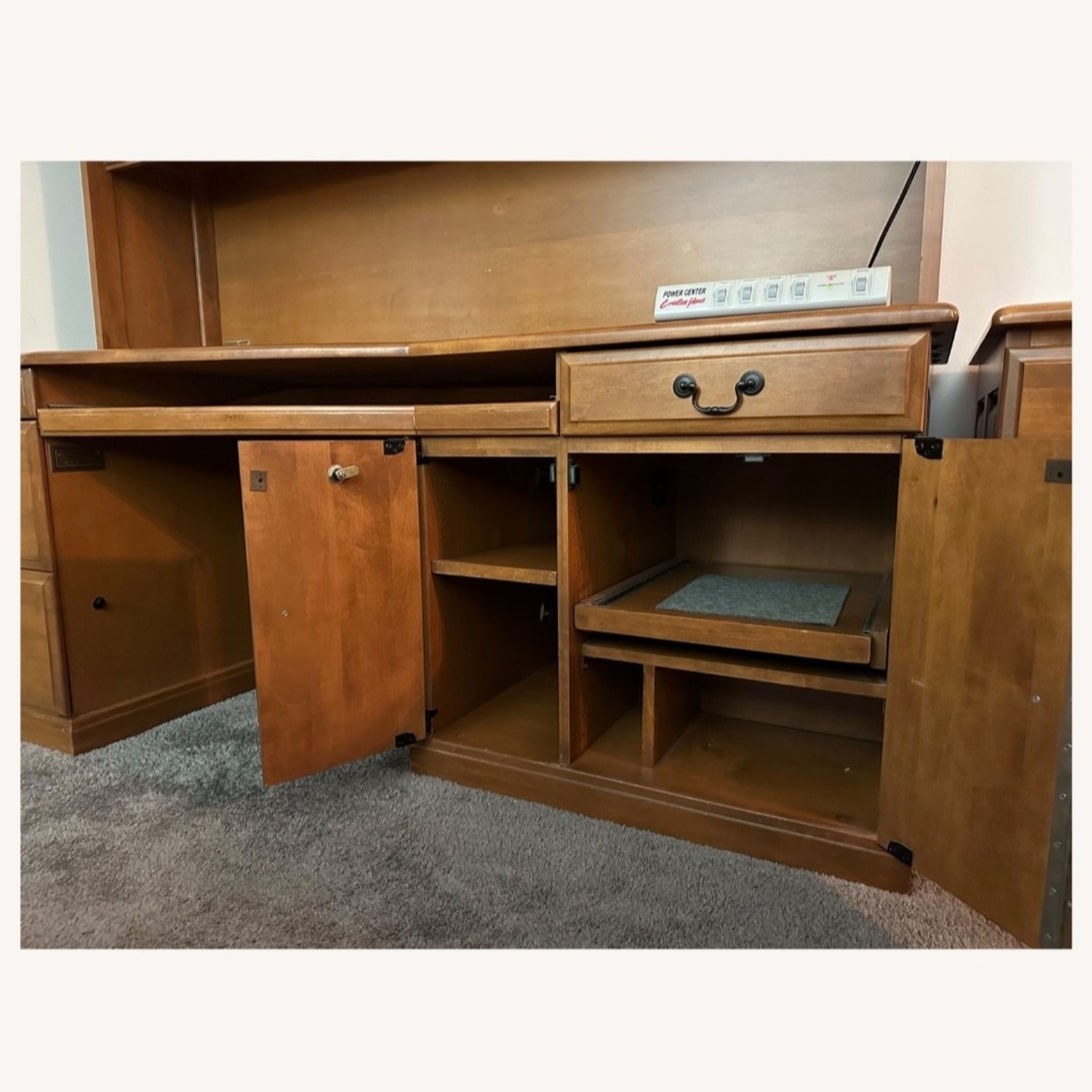 Dark Brown Wood Desk - image-14