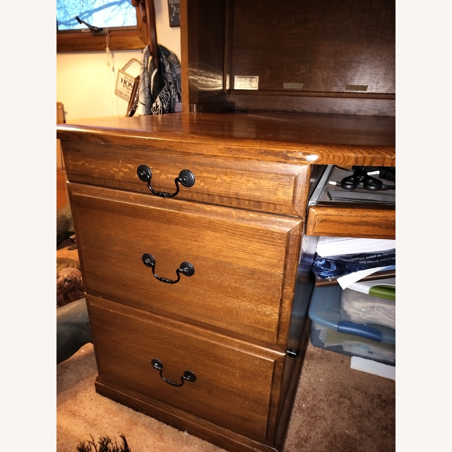 Dark Brown Wood Desk - image-13