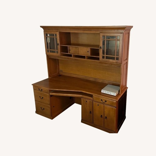 Used Dark Brown Wood Desk for sale on AptDeco