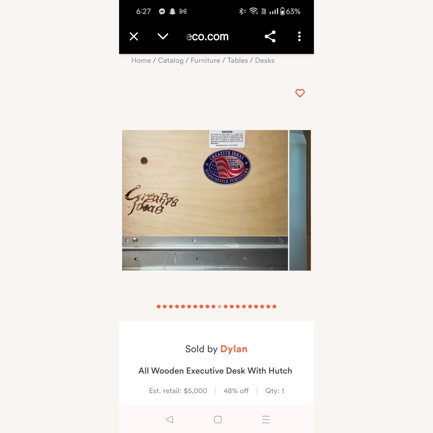 Dark Brown Wood Desk - image-6