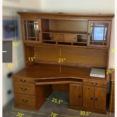 Used Dark Brown Wood Desk for sale on AptDeco