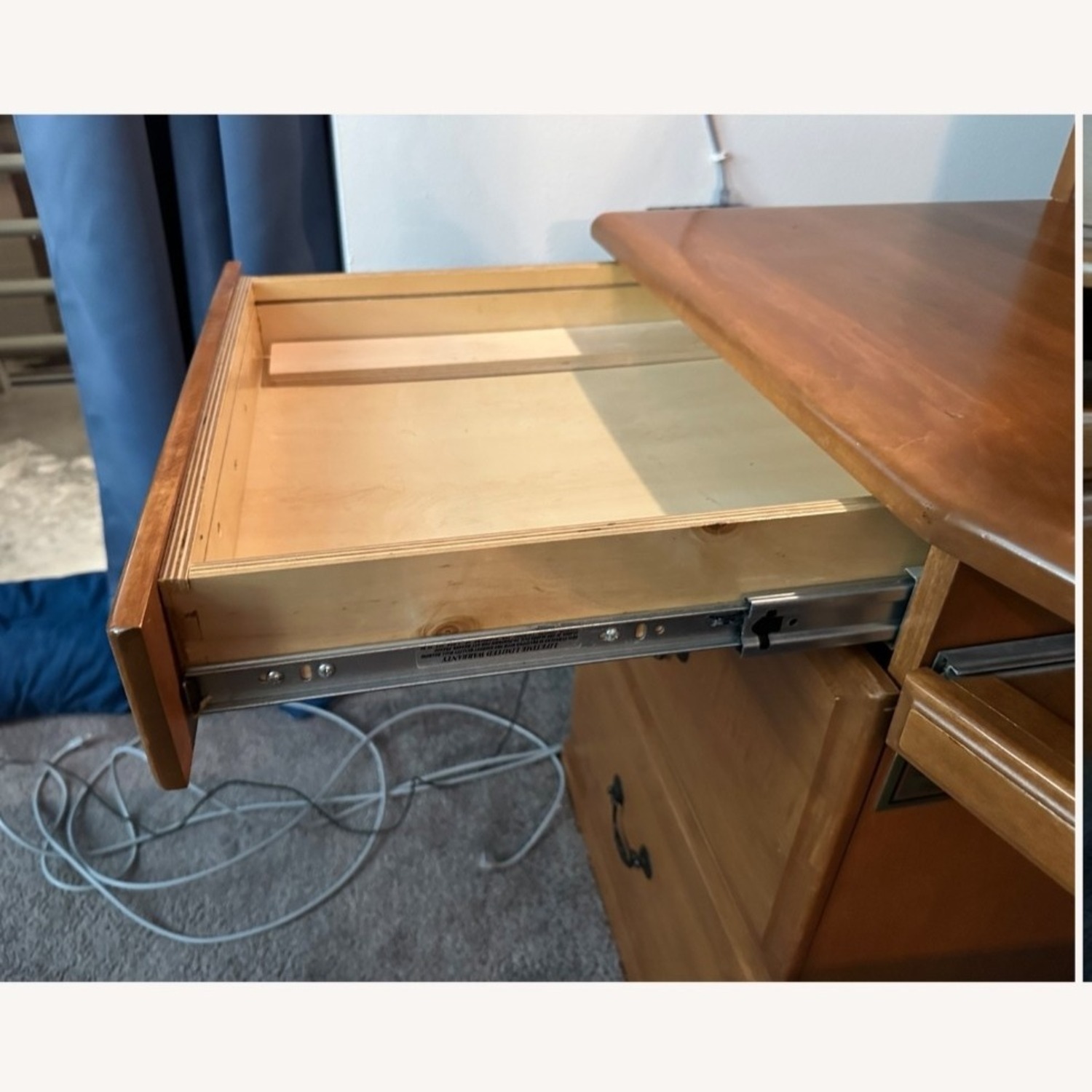 Dark Brown Wood Desk - image-4