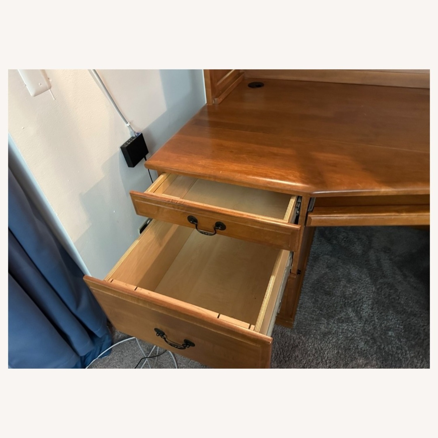 Dark Brown Wood Desk - image-8