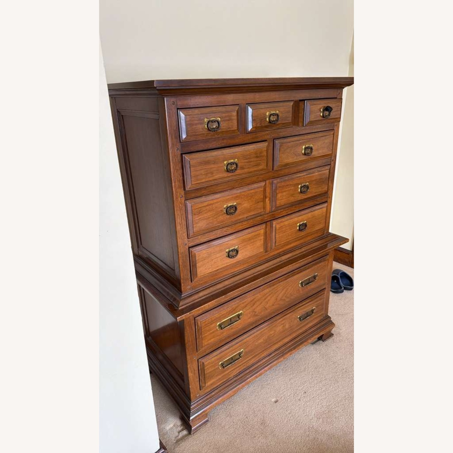 Dark Brown Wood Dresser - image-3