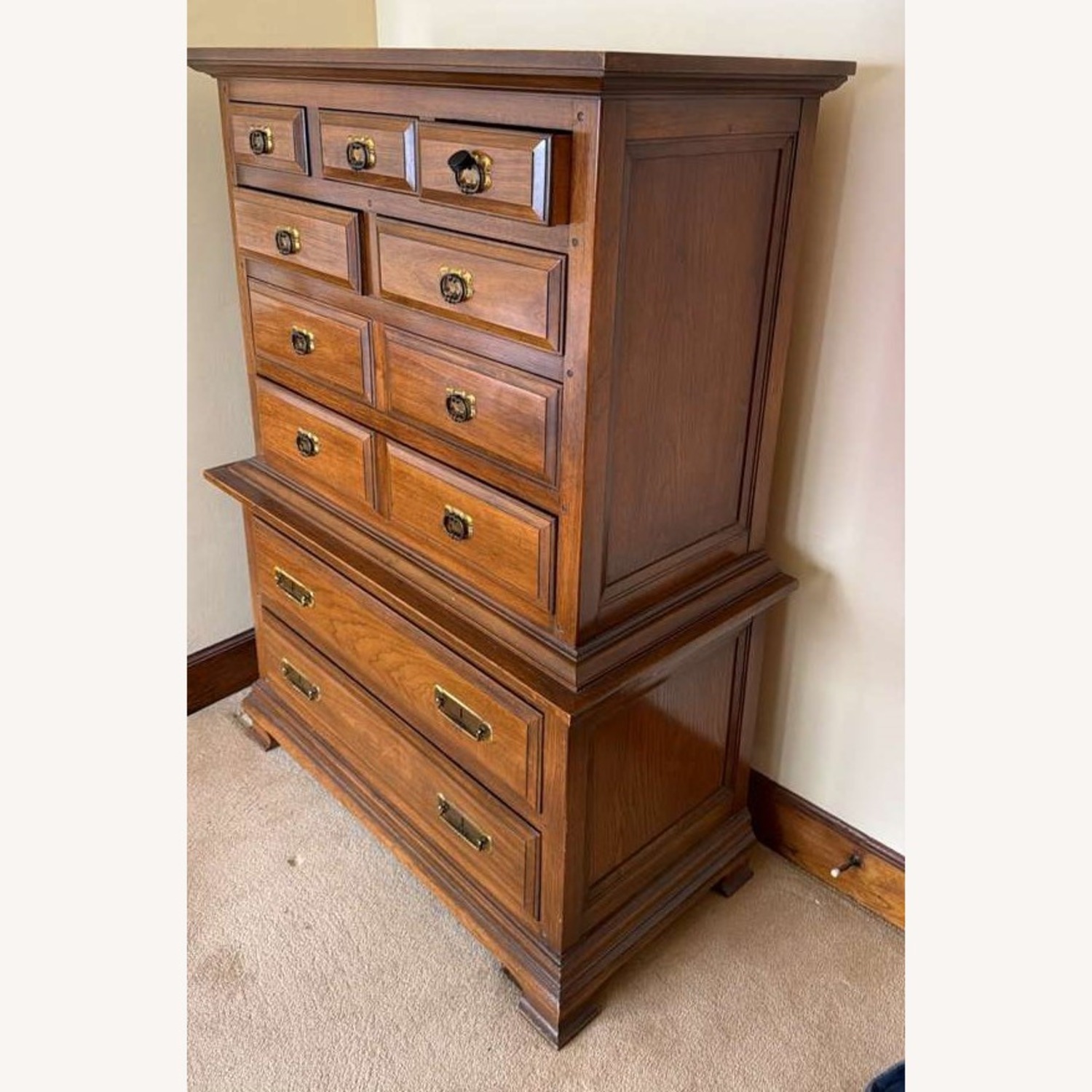 Dark Brown Wood Dresser - image-2