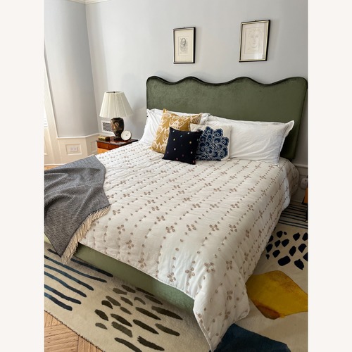 Used Lulu & Georgia Green Velvet Clementine King Bed for sale on AptDeco
