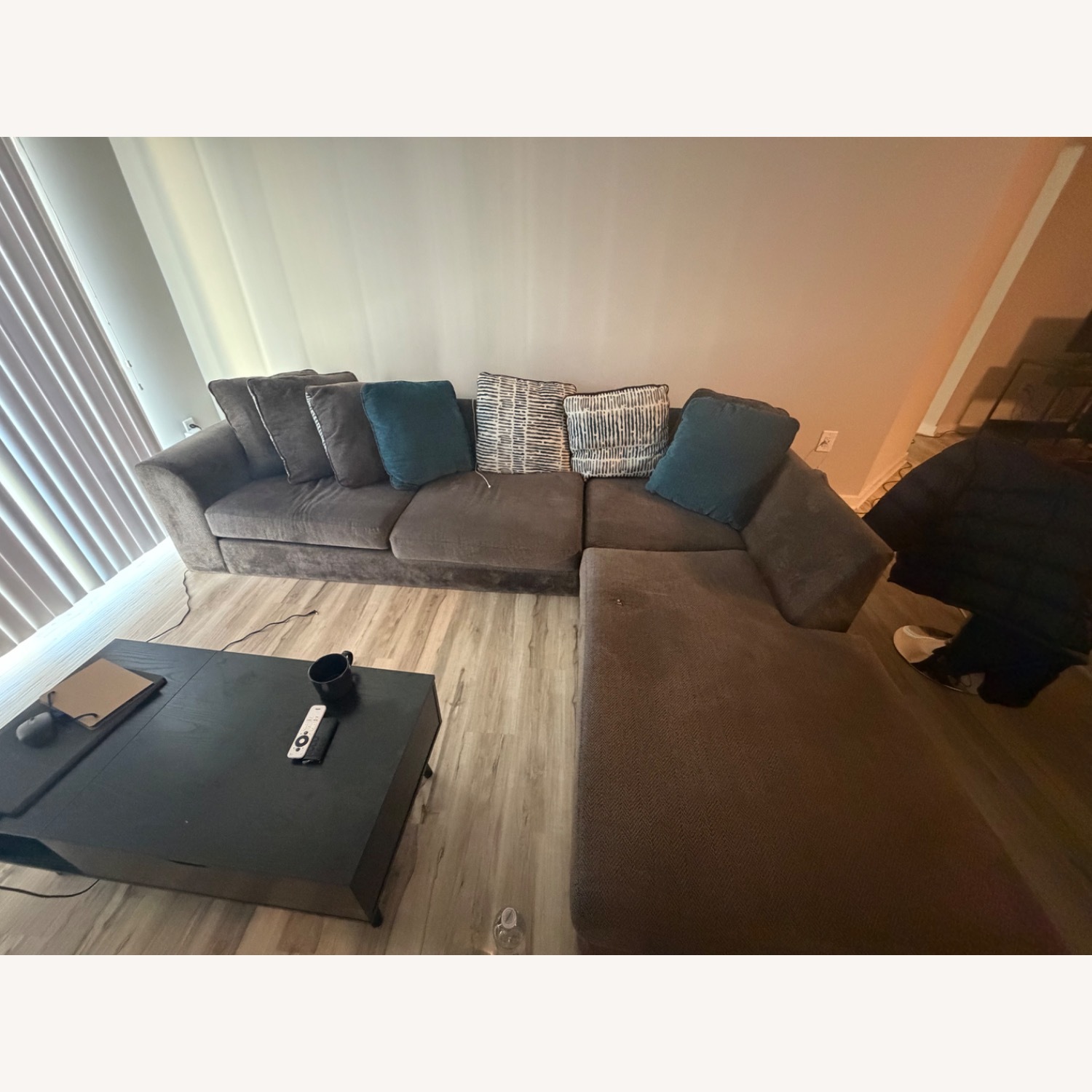 Dark Gray 2 Piece Sectional - image-1