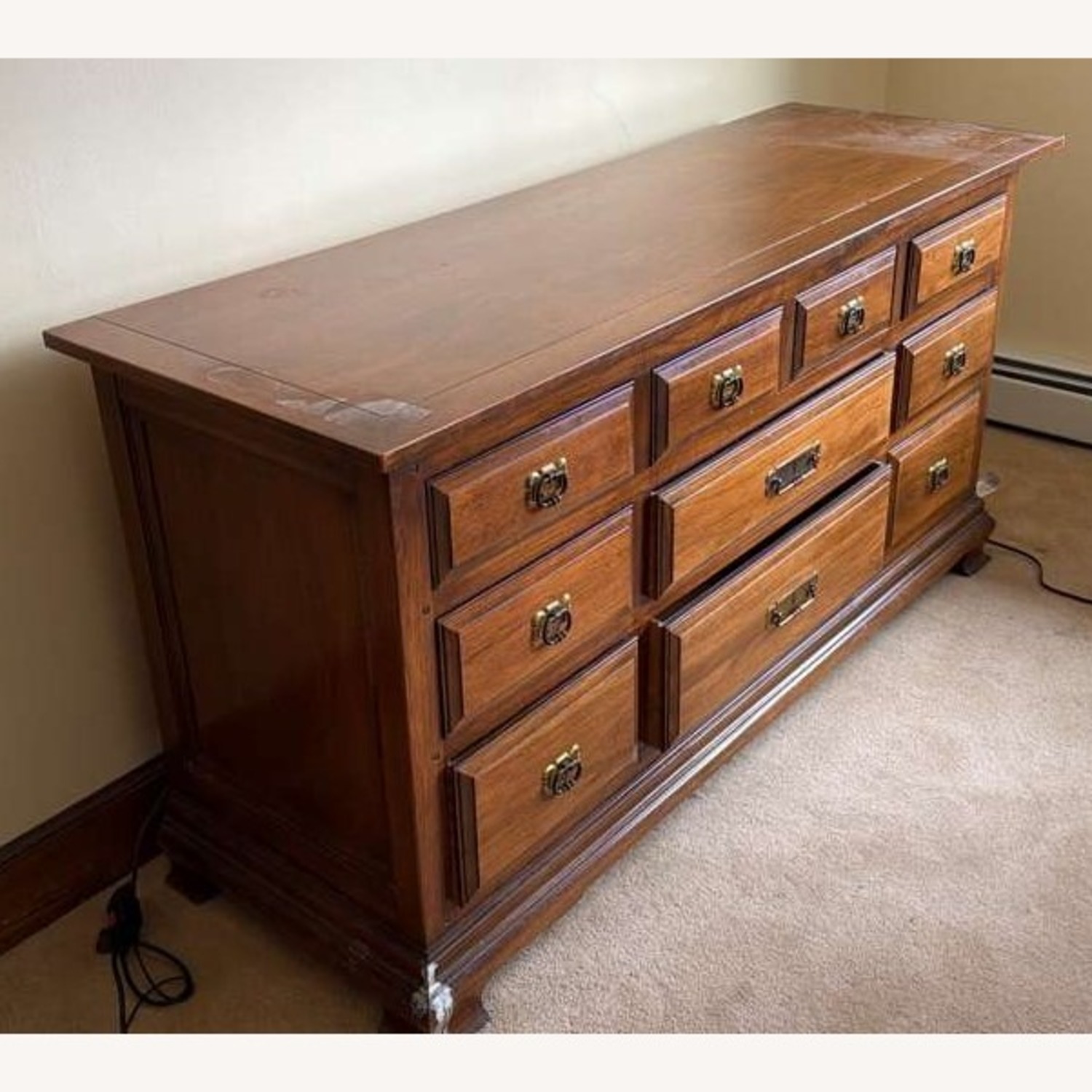 Dark Brown Wood Dresser - image-1