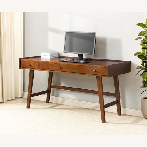 Used Wade Logan Mid Century Modern Walnut Wood Desk for sale on AptDeco