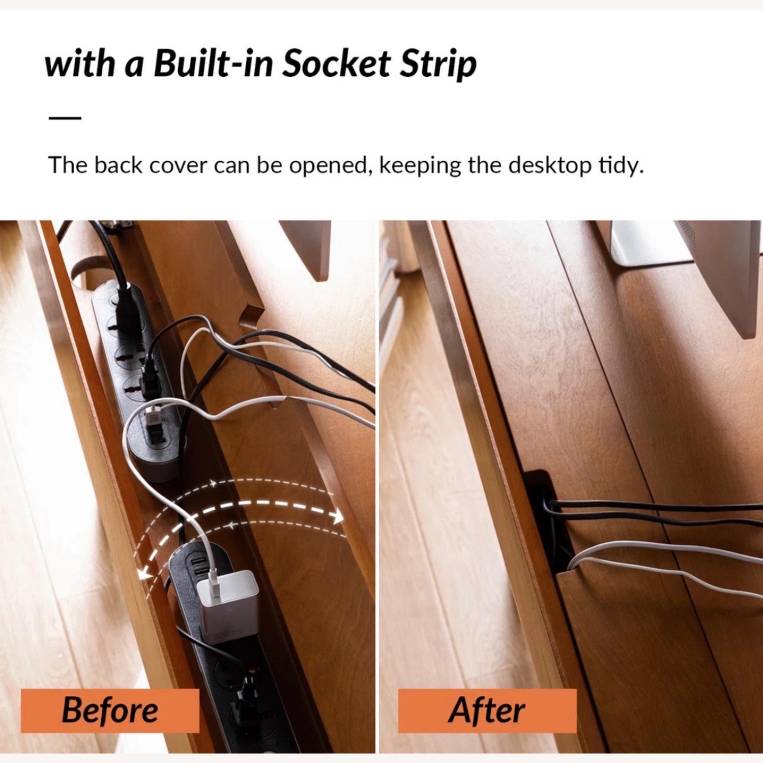 Wade Logan Mid Century Modern Walnut Wood Desk - image-4