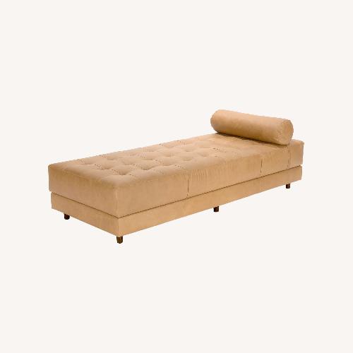 Used Article Sven 79" Tufted Leather Chaise Lounge - Charme Tan for sale on AptDeco